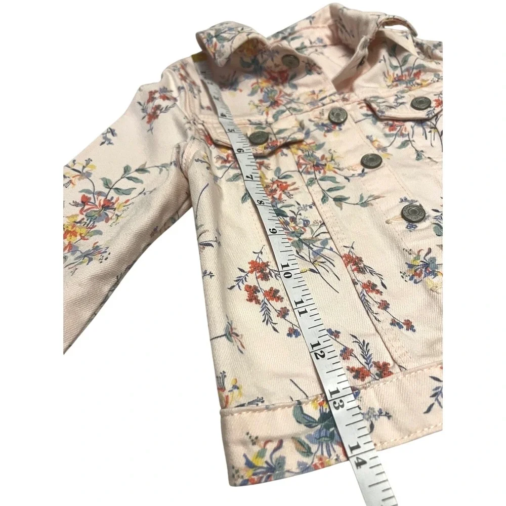 Gap Kids Pink Floral Denim Trucker Jacket Toddler Girls 4T Botanical Print